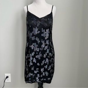 Vtg Jakelin Designs Silk Beaded Evening Dress Lg